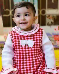 ছোট মেয়েদের শীতের পোশাক, বাচ্চাদের মেয়েদের রাফেল কলার সোয়েটার শীতের পোশাক, ২০২৫ সালের নতুন ফ্যাশনের বাচ্চা মেয়েদের শীতের পোশাক_img_3