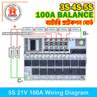3S/4S/5S BMS 12V 16.8V 21V 18V 3.7V 100A Li-ion LMO Ternary Lithium Battery Protection Circuit Board Li-Polymer Balance Charging_img_0
