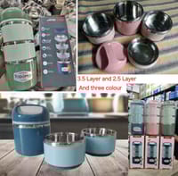 Tedemei 3.5 layers 1.43L Stainless Steel Bowl Lunch Box হটপট সিস্টেম লাঞ্চ বক্স টিফিন বাটি_img_3