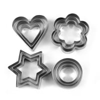 12 Piece Set Stainless Steel Pastry Cookie Biscuit Cutter Cake Muffin Decor Mold Multi functional Tool_img_0