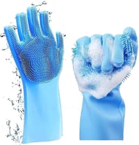 Silicone Dish washing Kitchen Hand Safety Gloves - Multicolor 2 Piece Set - Hand Gloves_img_1