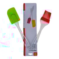 Silicone Spatula and Pastry Brush Set Special for Cake Mixer, Cooking, Baking, Glazing - Set of 1 (Multicolor)_img_1