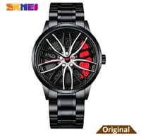 Waterproof Stainless Steel Quartz Car Wheel Rim Hub Design Men's Wrist Watch_img_6
