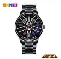 Waterproof Stainless Steel Quartz Car Wheel Rim Hub Design Men's Wrist Watch_img_7