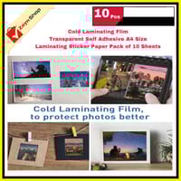 Cold Laminating Flim Transparent Self Adhesive A4 Size Laminating Sticker Paper Pack of 10 Sheets_img_1