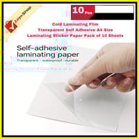 Cold Laminating Flim Transparent Self Adhesive A4 Size Laminating Sticker Paper Pack of 10 Sheets_img_4