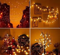 Decorative Moroccan 20 Golden Metal Balls LED Globe String Lights, Snow Ball Home Decoration_img_1