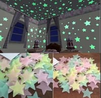 100pcs 3cm Glow-in-the-Dark Luminous Star Stickers - Halloween Home Décor, PVC Kids Room Stickers - Eco-Friendly_img_0