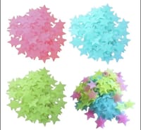 100pcs 3cm Glow-in-the-Dark Luminous Star Stickers - Halloween Home Décor, PVC Kids Room Stickers - Eco-Friendly_img_1