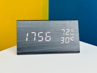 Triangle Wooden Style Digital LED Clock_img_2