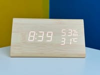 Triangle Wooden Style Digital LED Clock_img_1