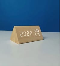 Triangle Wooden Style Digital LED Clock_img_0