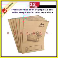 Fresh Exercise book 84 page (12 pcs) white Margin math / onko note khata_img_0