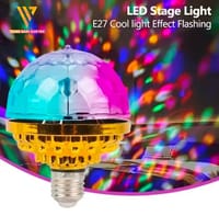 Magic Ball RGB 6W Rotating Crystal LED Stage Light Bulb E27 Lamp for Disco Party DJ_img_0