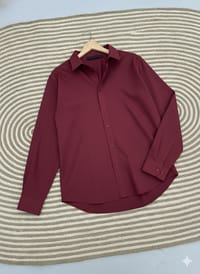 Micro stitch shirt- Maroon (Premium)_img_0