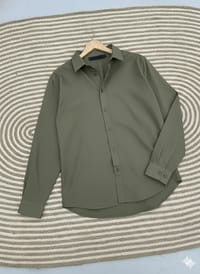 Micro stitch shirt- Olive green (Premium)_img_0