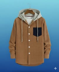 Corduroy Hooded shirt for winter (Unisex)_img_1