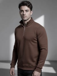 Highneck zipper sweatshirt ( Brown )_img_0