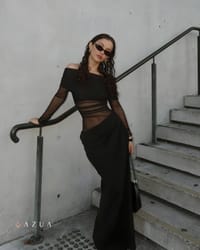 Off Shoulder Draped Dress_img_0