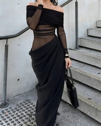 Off Shoulder Draped Dress_img_1