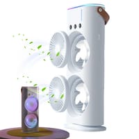 Rechargeable Dual Head Mist Cooling Fan with Remote – 3 Speeds, LED Light & 280ml Water Tank_img_2