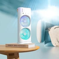 Rechargeable Dual Head Mist Cooling Fan with Remote – 3 Speeds, LED Light & 280ml Water Tank_img_11