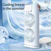 Rechargeable Dual Head Mist Cooling Fan with Remote – 3 Speeds, LED Light & 280ml Water Tank_img_12