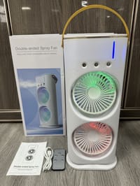 Rechargeable Dual Head Mist Cooling Fan with Remote – 3 Speeds, LED Light & 280ml Water Tank_img_14