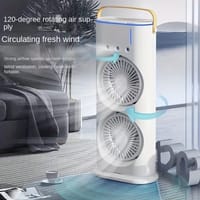 Rechargeable Dual Head Mist Cooling Fan with Remote – 3 Speeds, LED Light & 280ml Water Tank_img_6