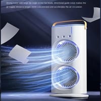 Rechargeable Dual Head Mist Cooling Fan with Remote – 3 Speeds, LED Light & 280ml Water Tank_img_5