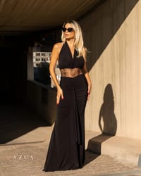 Black Plunge Neck Lace Maxi Dress_img_0