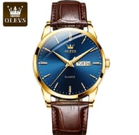 O'levs 6898 PU Leather Analoge Watch For Men_img_4