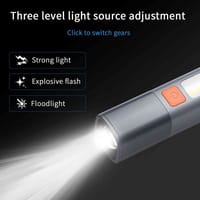 LED Portable Multifunction Cob Zoomable USB Rechargeable Waterproof Mini Light Torch Flashlight_img_3