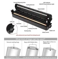 Vacuum Sealer Machine - food vacuum sealer, sealing machine, vacuum sealing device, kitchen sealer machine, fresh lock sealer, meat vacuum machine, airtight sealing machine, food preservation sealer, vacuum seal packer, vacuum packaging machine_img_3