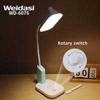 Weidasi WD-6076 AC/DC Rechargeable Table Lamp | Knob Brightness Control | 2400mAh | ShopX_img_1