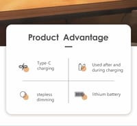 Weidasi WD-6075 Rechargeable Table Lamp | Knob Brightness | 2400mAh | ShopX_img_3