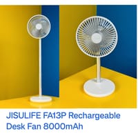 JISULIFE FA13P Rechargeable Desk Fan 8000mAh- Green/White Color_img_1