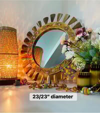 wooden mirror 23/23'' wooden leaf_img_0