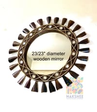 wooden mirror Black wave 23/23'' size_img_1