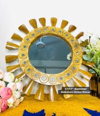 wooden mirror White circle 17/17'' size_img_0