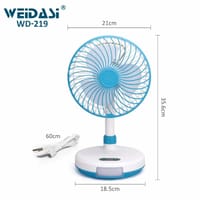 Weidasi WD-219 Desktop Fan | AC/DC | USB Rechargeable | Multi-function | ShopX_img_4