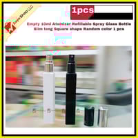 Empty 10ml Perfume Atomizer Refillable Spray Glass Bottle Slim long Square shape Random color 1 pcs_img_2