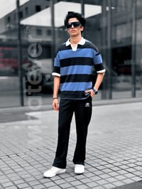 Stripe POLO (Black-Blue)_img_3