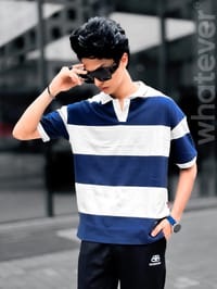 Stripe POLO (White-Blue)_img_4