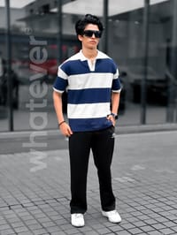 Stripe POLO (White-Blue)_img_5