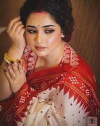 Half Silk Sharee with Blouse piece_img_4