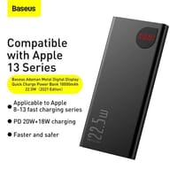 Baseus Power Bank 20000mAh Adman 22.5W 3.0 Fast Charging Power Bank External Battery Charger Travel Portable Charger For SmartPhone_img_6