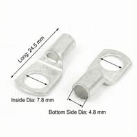 1 pair Copper Tube Ring Terminal Lug | 7.8mm Eye Hole | Heavy-Duty Cable Crimp Connector_img_0