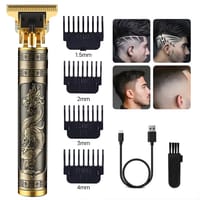 Vintage T9 Metal Electric Hair Trimmer – Premium Rechargeable Beard Shaver for Men_img_1