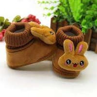 সুন্দর কার্টুন উষ্ণ নরম শিশুর জুতা শীতকালীন প্লাশ এবং পুরু সুতির মোজা এবং জুতা_img_1